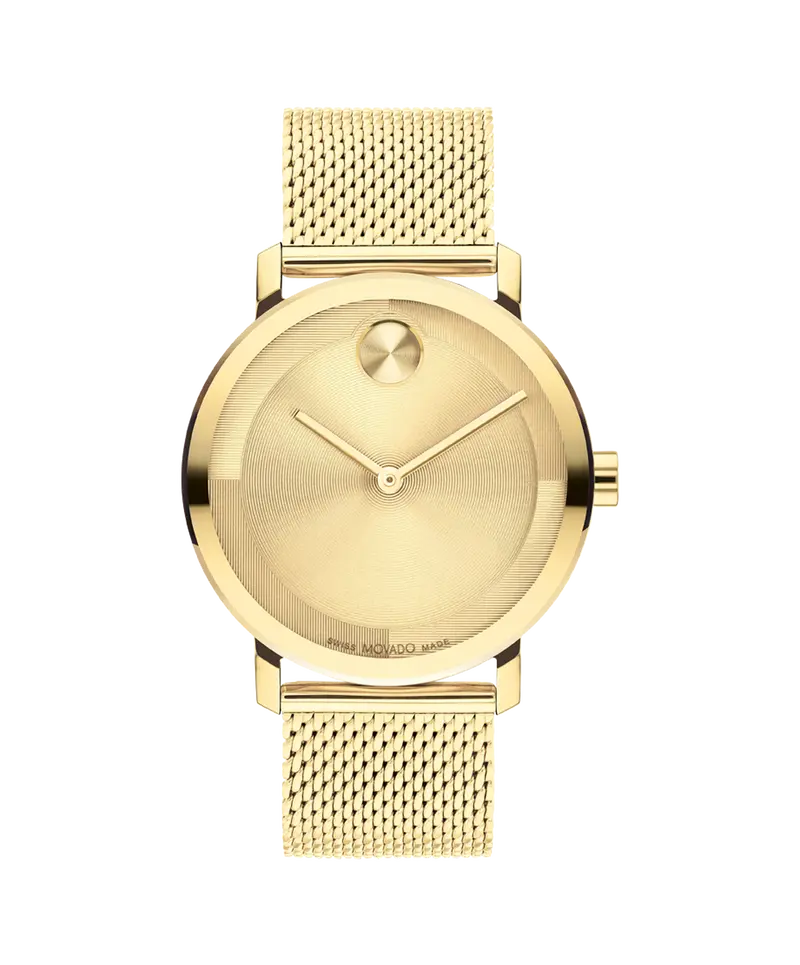 Movado Bold Evolution 2.0 Gold Toned Mesh Strap Watch 3601073 1
