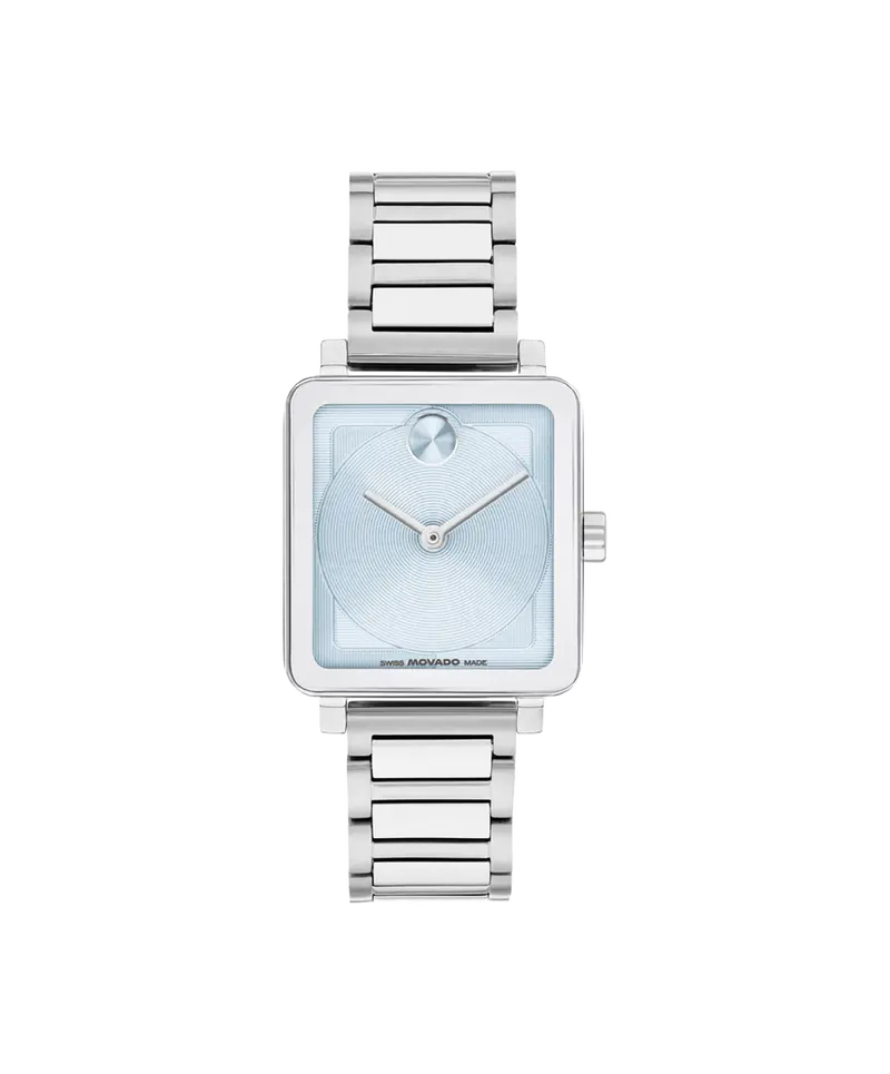 Movado Bold Evolution 2.0 Light Blue Dial Slim Steel Square Watch 3601164 1