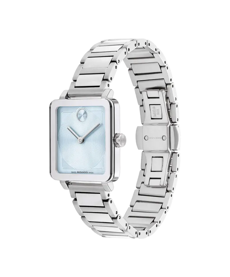 Movado Bold Evolution 2.0 Light Blue Dial Slim Steel Square Watch 3601164 2