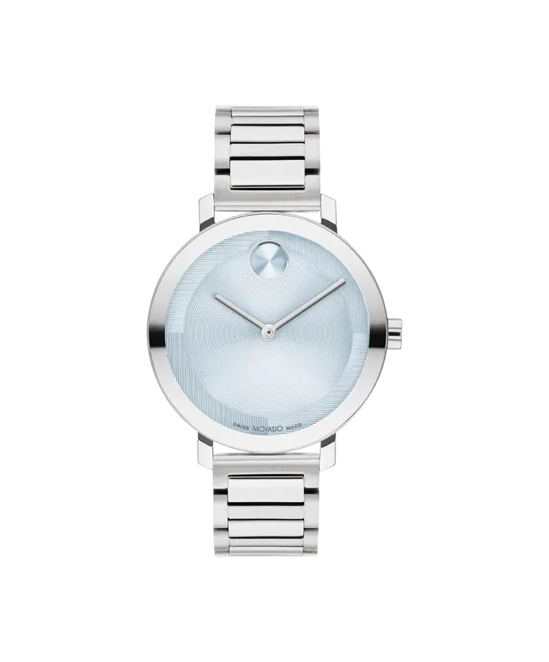 Movado Bold Evolution 2.0 Light Blue Dial Slim Steel Watch 3601190 1