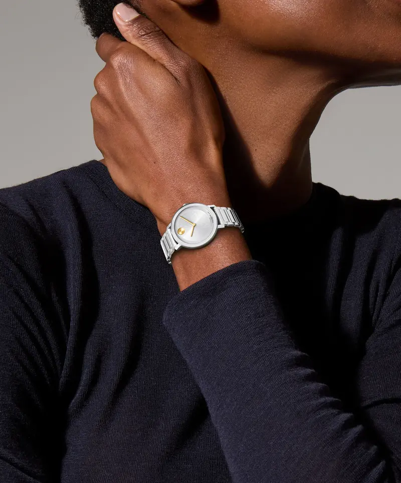 Movado Bold Evolution 2.0 Silver Dial Gold-Tone Hands Watch 3601191 2