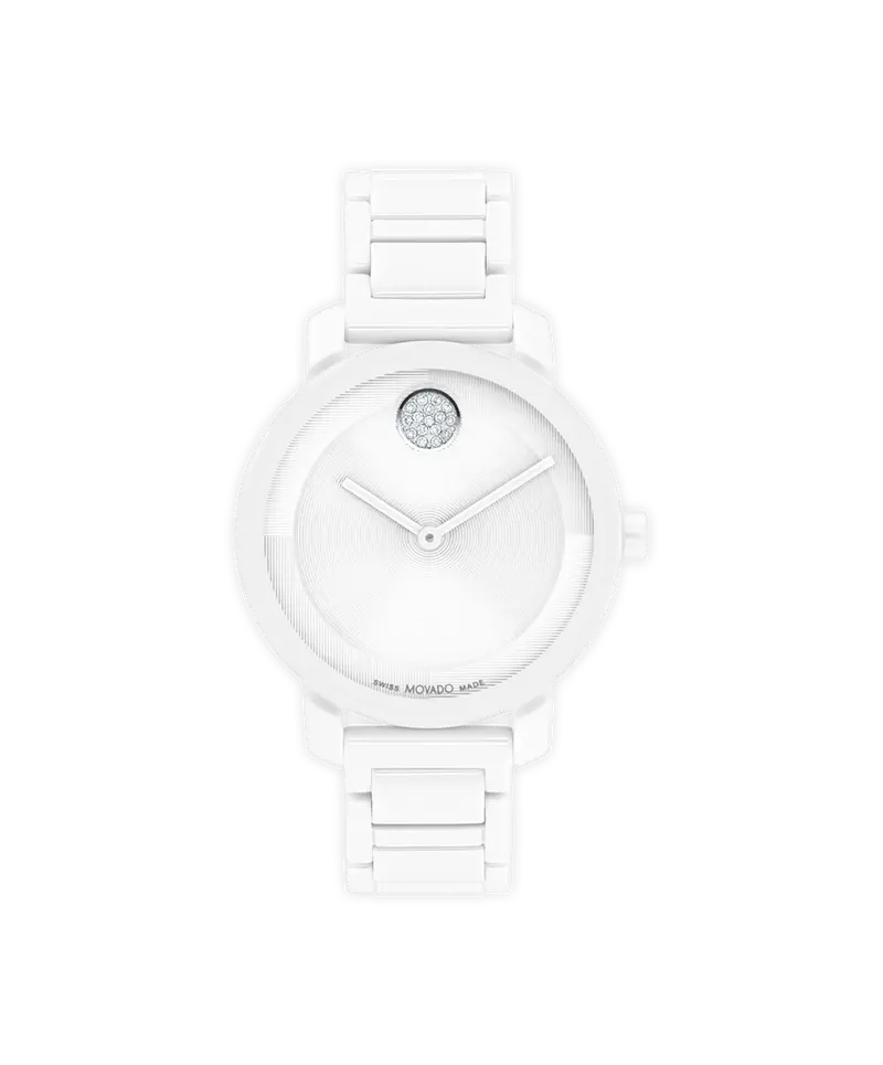 Movado Bold Evolution 34Mm White Ceramic Crystals Watch 3601233 1