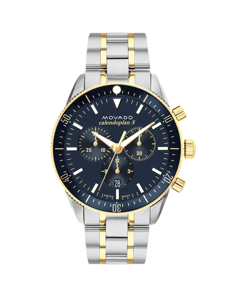 Movado Heritage Series Calendoplan S 42Mm Two-Tone Gold Steel Watch 3650126 1