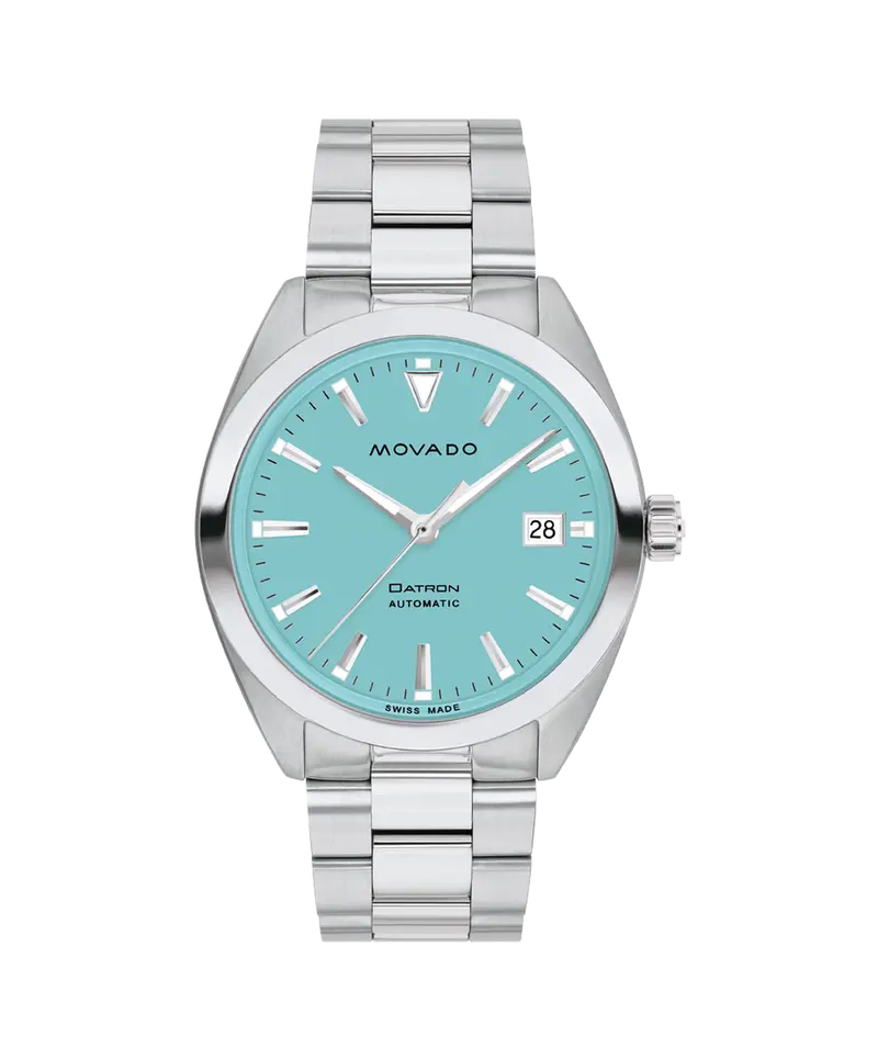 Movado Heritage Series Datron Automatic 40Mm Light Blue Dial Steel Watch 3650175 1