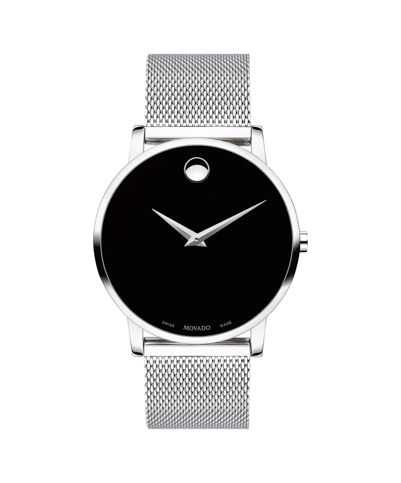 Movado Museum Classic 40Mm Steel Mesh Bracelet Watch 607219 1
