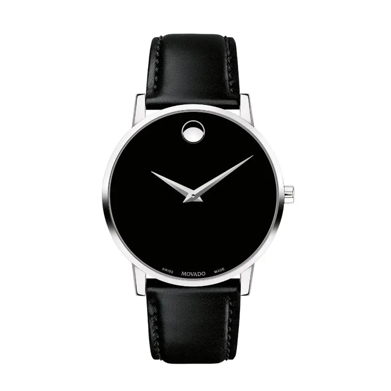 Movado Museum Classic 607886 Black Leather Watch 1