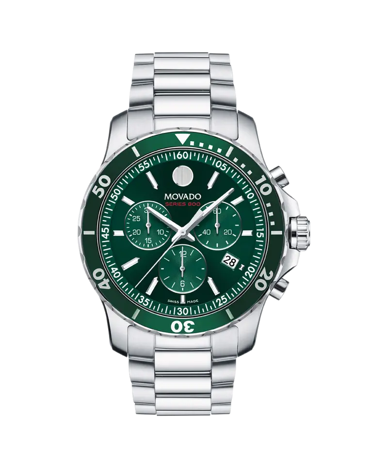 Movado Series 800 Green Dial Stainless Steel Watch 2600179 1