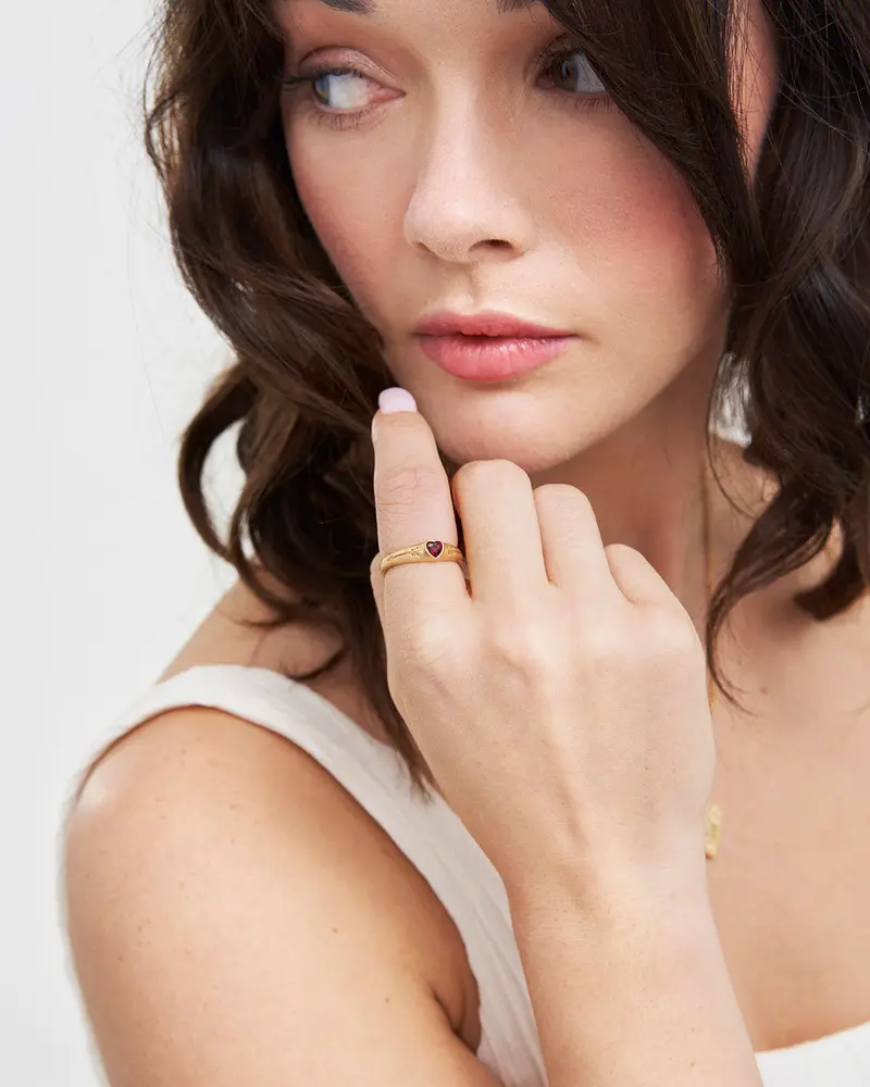 My Heart Gold Signet Ring 2