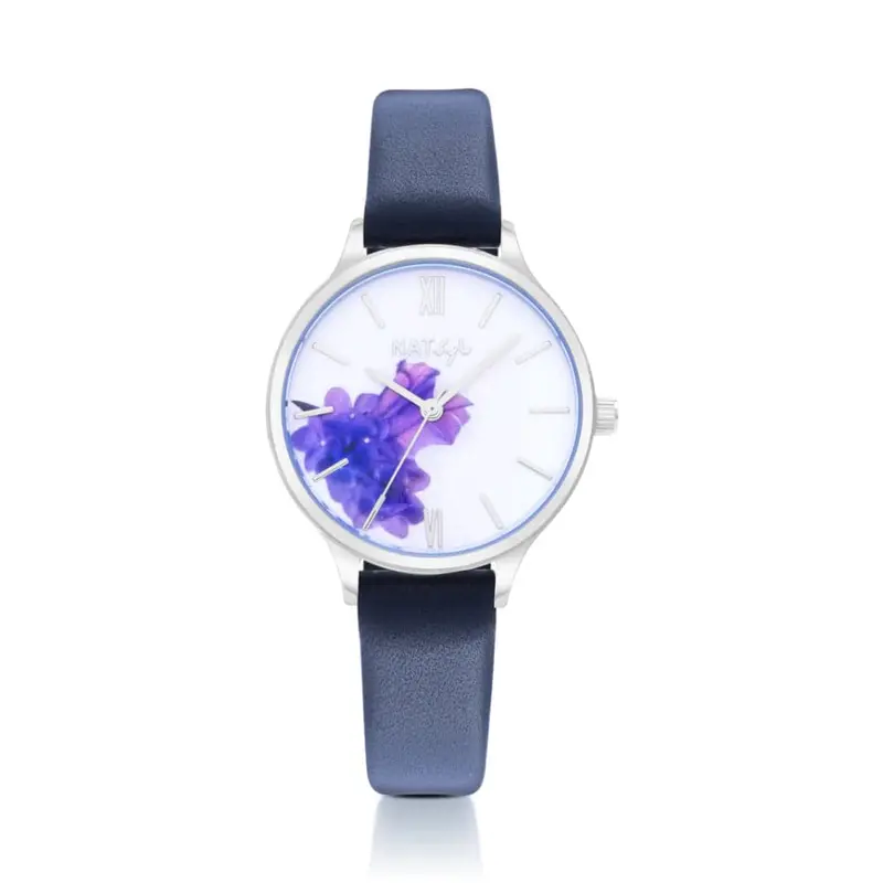 Natbyj Blossom Nat1002 Black Leather Strap Women Watch Nat1002 1