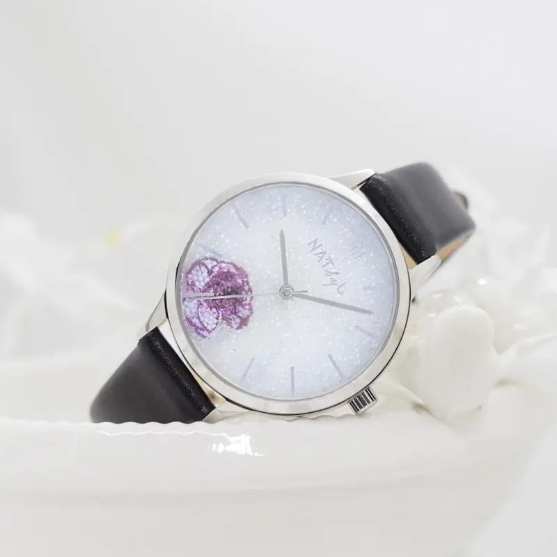 Natbyj Dazzle Glitter Dial Blue Leather Strap Women Watch Nat0201 1