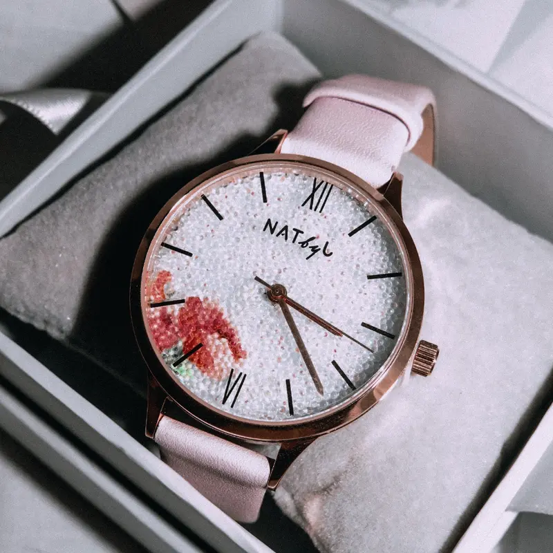 Natbyj Dazzle Purple Leather Strap Women Watch Nat0209 1