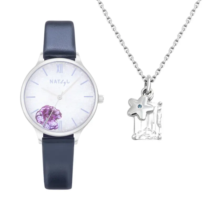 Natbyj Dazzle Watch And Necklace Gift Set Nat0201n0208s 1