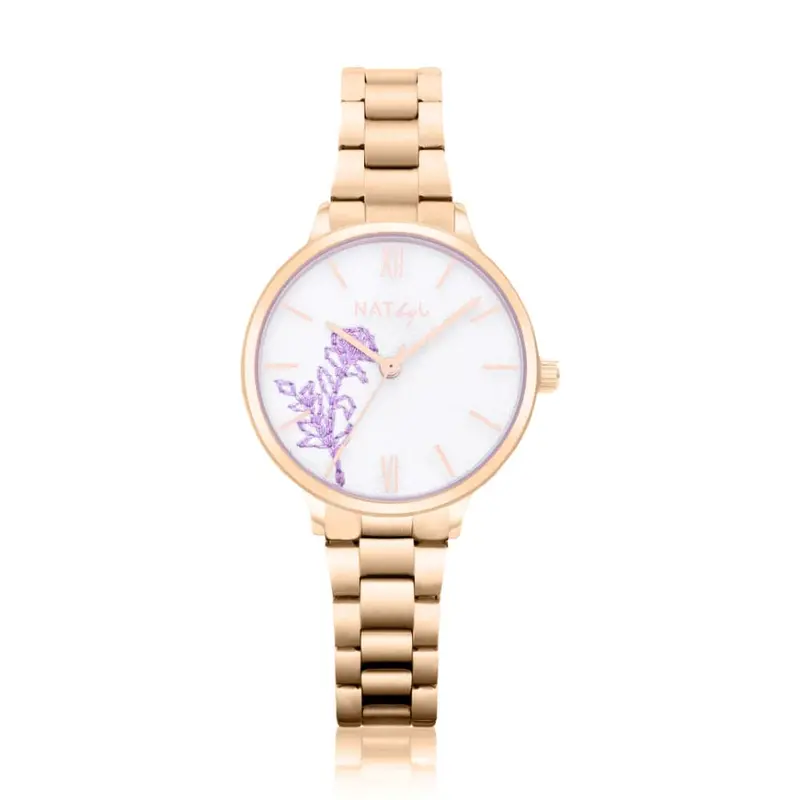 Natbyj Dream Rose Gold Stainless Steel Strap Women Watch Nat0305m 1