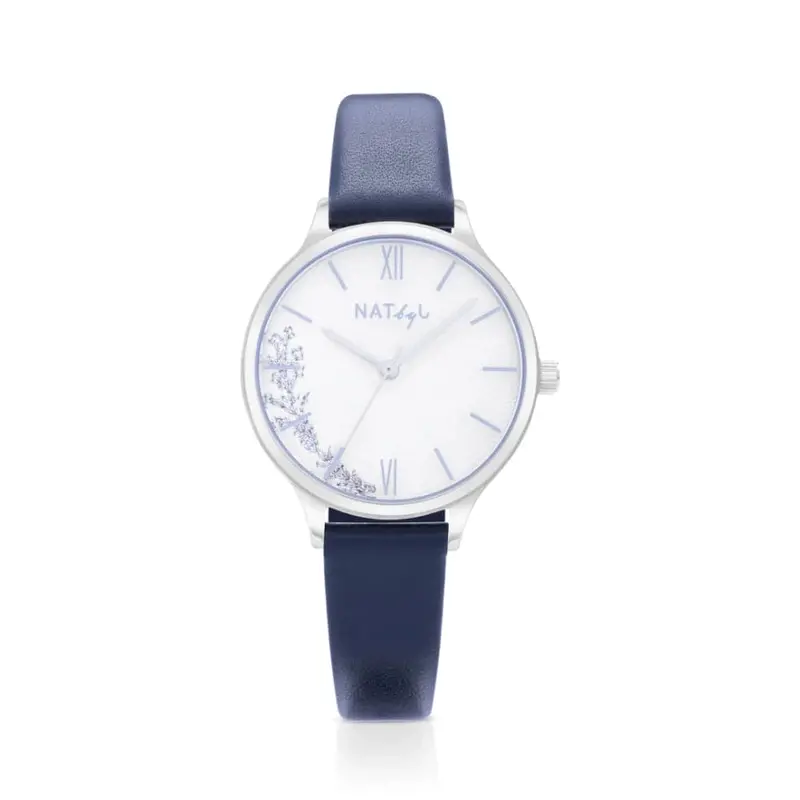Natbyj Dream White Dial Black Leather Strap Women Watch Nat0308 2