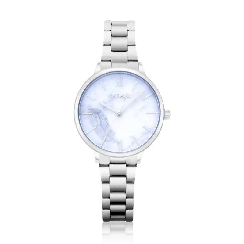 Natbyj Feeedom Silver Stainless Steel Strap Women Watch Nat0701m 1