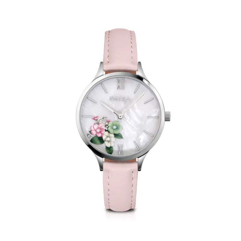 Natbyj First Love 0609 Pink Leather Watch 1