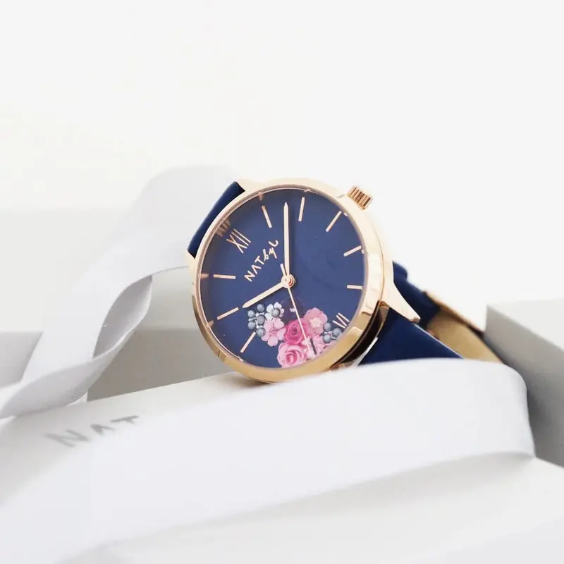 Natbyj First Love Blue Dial Leather Strap Women Watch Nat0602 2