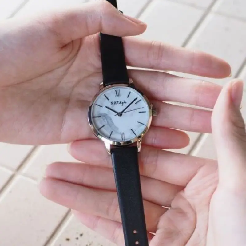 Natbyj Freedom Black Leather Strap Women Watch Nat0701 2