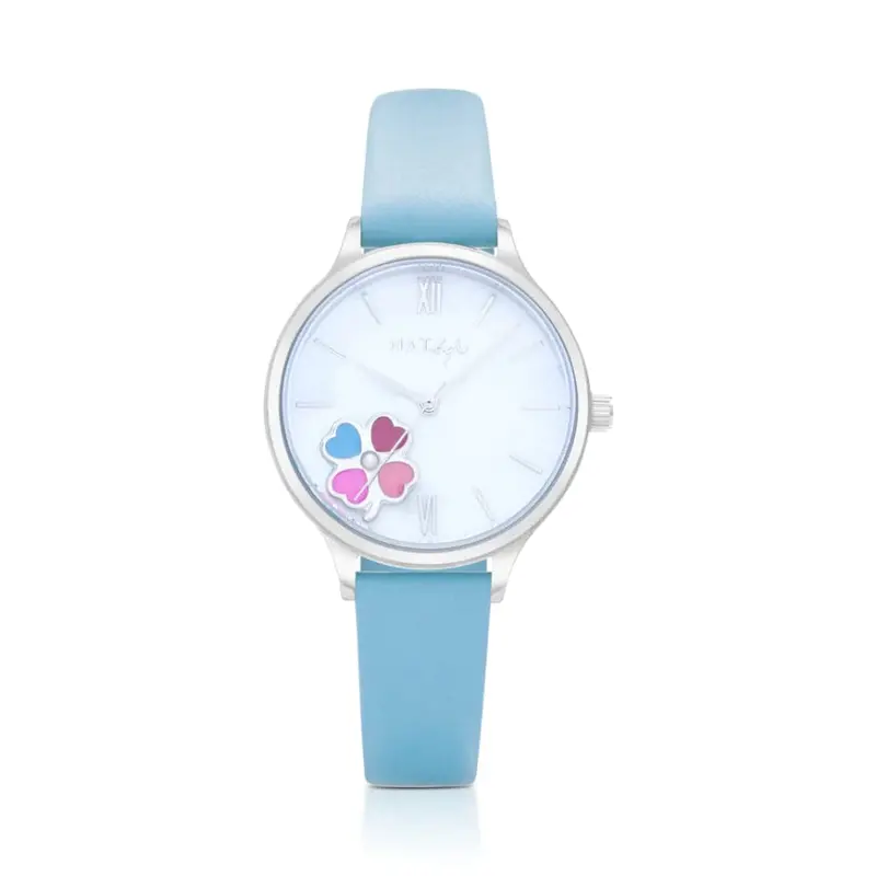 Natbyj Serendipity Light Blue Leather Strap Women Watch Nat0503 1