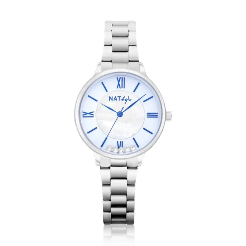 Natbyj Stargaze White Dial Silver Stainless Steel Strap Women Watch Nat0902m 1
