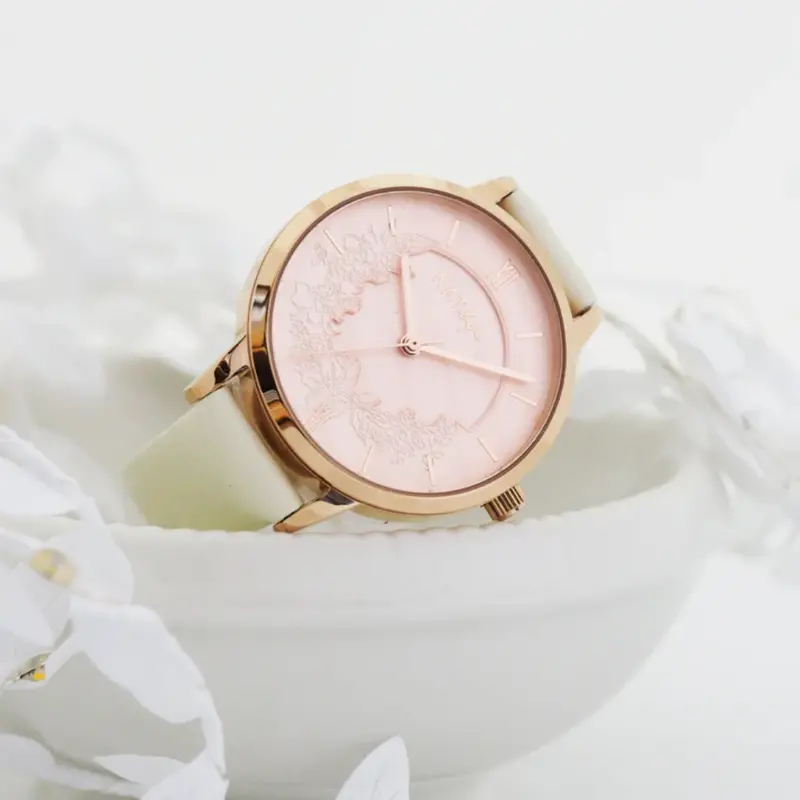 Natbyj Unity Cream Leather Strap Women Watch Nat0805 1