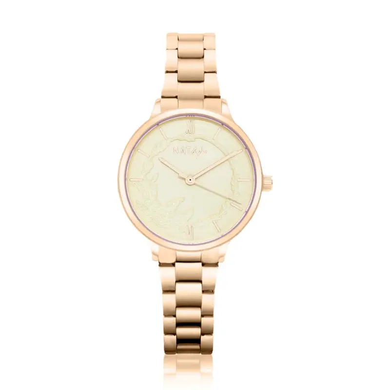 Natbyj Unity Rose Gold Stainless Steel Strap Women Watch Nat0806m 1
