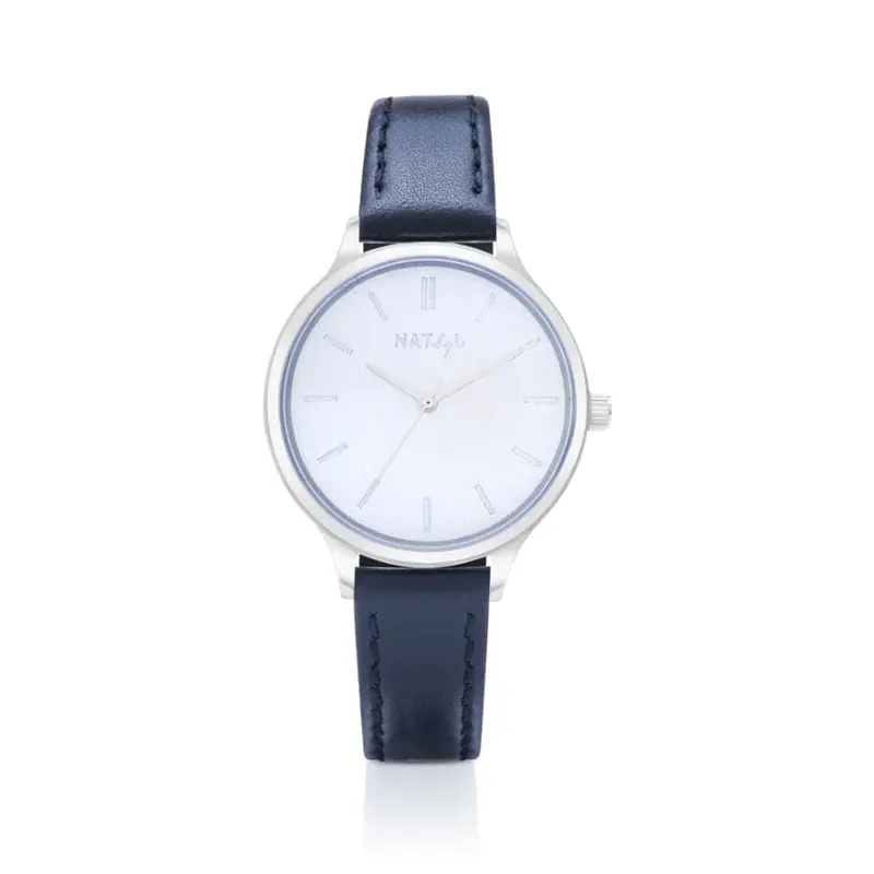 Natbyj Unpretentious White Dial Black Leather Strap Women Watch Nat0101 1