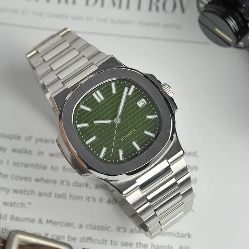 Nautical Series Custom Automatic Dress Watch With Date (Green Dial) 2