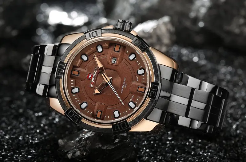 Naviforce Analog Nf9079 Rg/Ce/Y Quartz Men's Watch 2