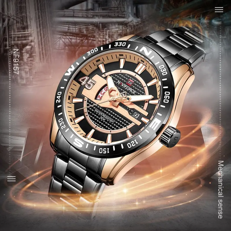 Naviforce Analog Nf9157 Rg/B Stainless Steel Quartz Men's Watch 2