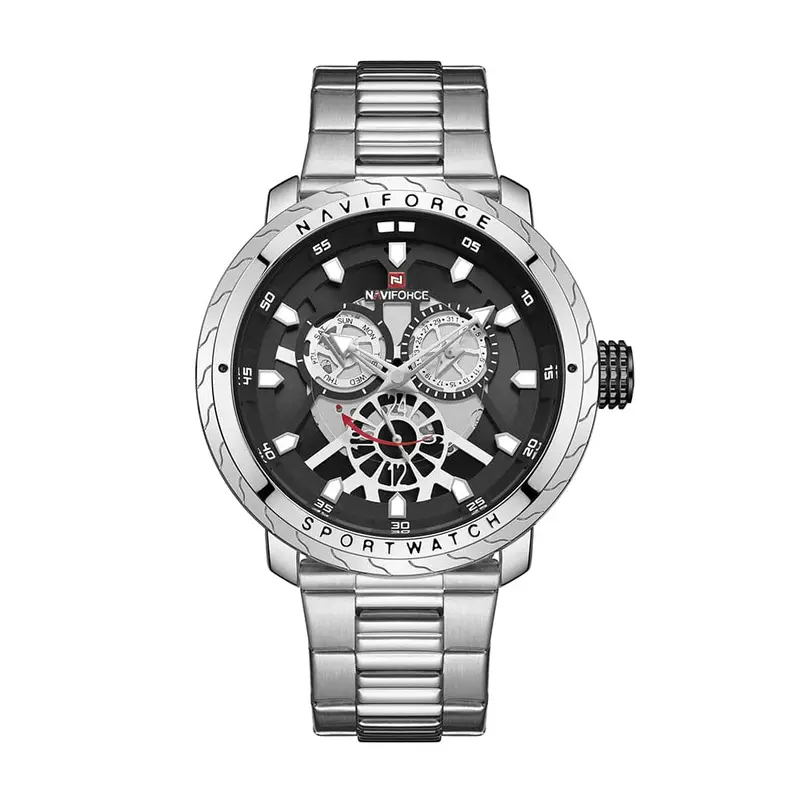 Naviforce Analog Nf9158 S/B Stainless Steel Chronograph Quartz Men's Watch 1