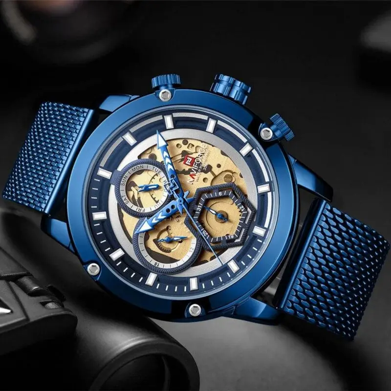 Naviforce Analog Nf9167 Be/Be Stainless Steel Chronograph Quartz Men's Watch 2