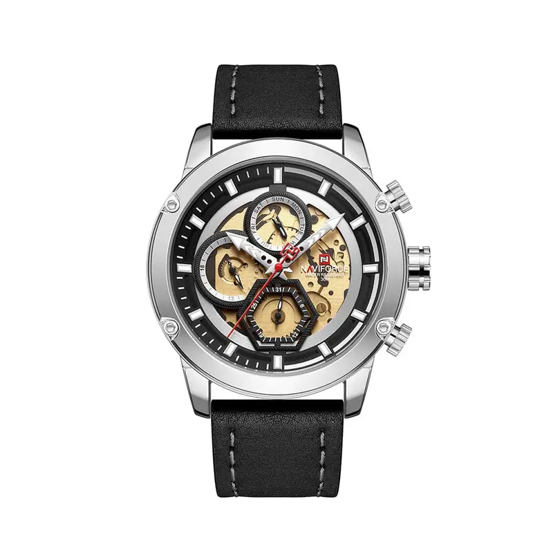 Naviforce Analog Nf9167 S/B/B Stainless Steel Chronograph Quartz Men's Watch 1