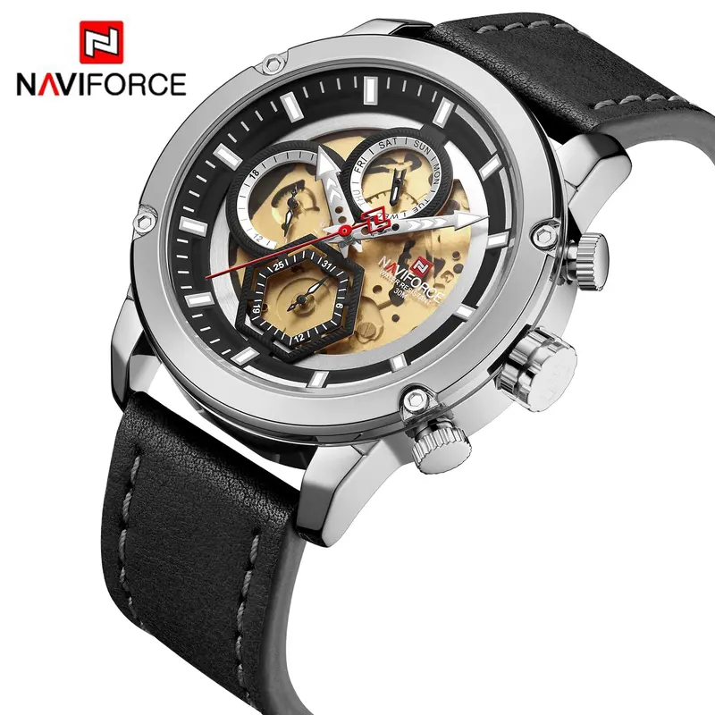Naviforce Analog Nf9167 S/B/B Stainless Steel Chronograph Quartz Men's Watch 2