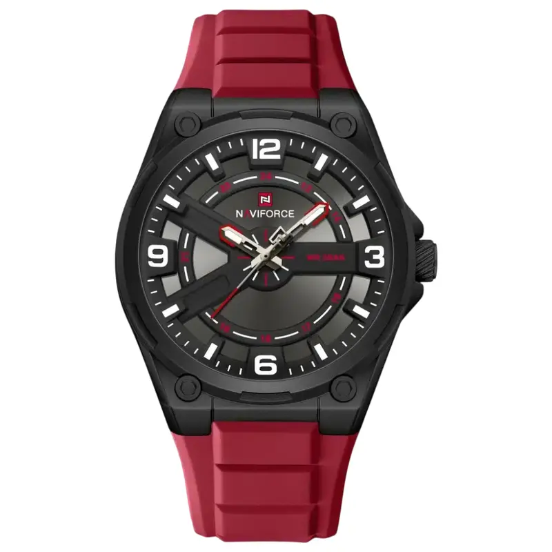Naviforce Black Dial Fumed Silica Strap Men's Watch Nf9260 B/B/R 1