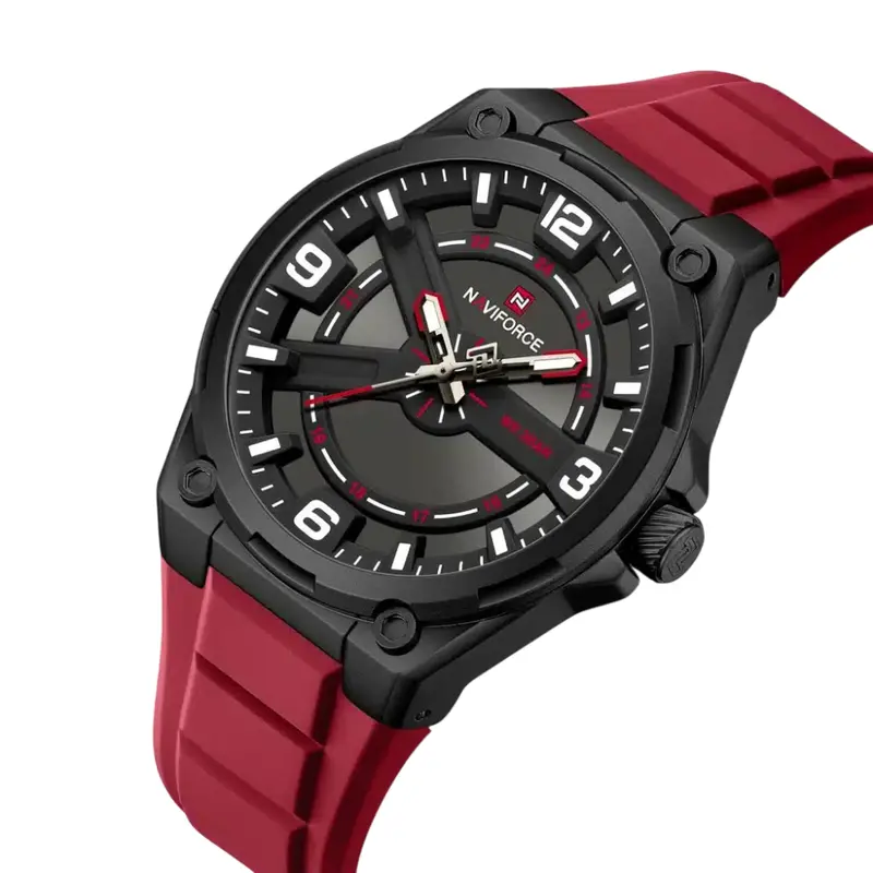 Naviforce Black Dial Fumed Silica Strap Men's Watch Nf9260 B/B/R 2