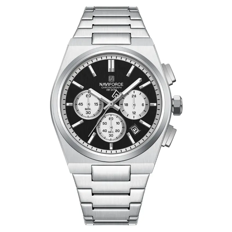 Naviforce Black Dial Stainless Steel Strap Men's Watch Nf8048g S/B/S (40Mm) 1