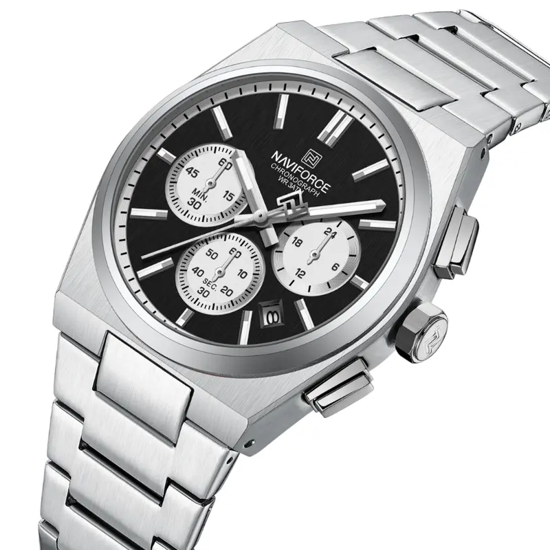 Naviforce Black Dial Stainless Steel Strap Men's Watch Nf8048g S/B/S (40Mm) 2