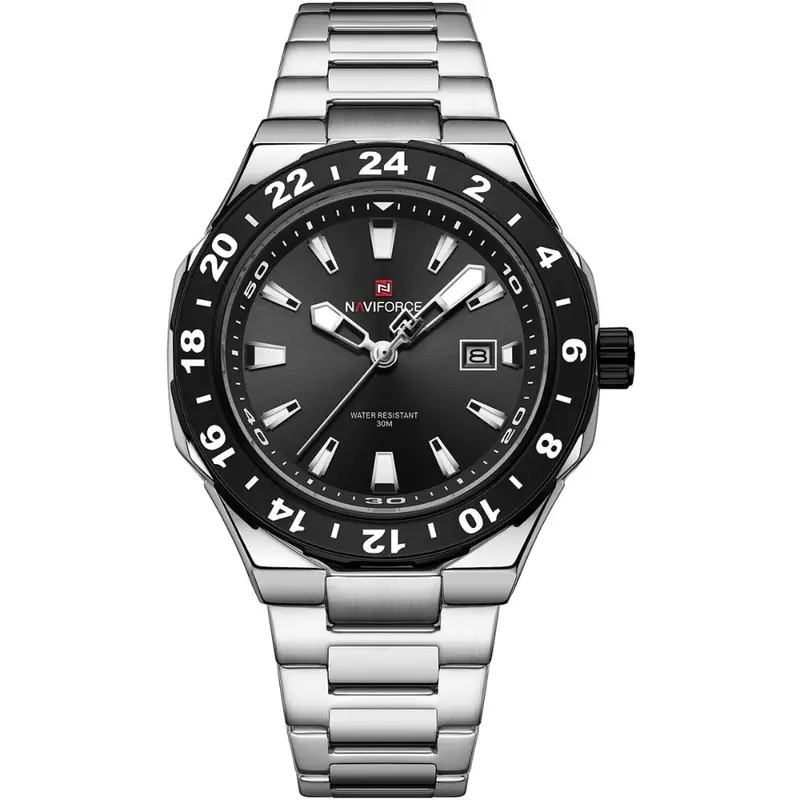 Naviforce Black Dial Stainless Steel Strap Men's Watch Nf9249 S/B/S 1