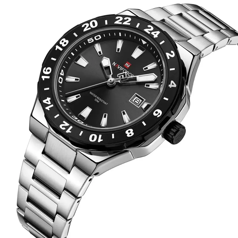 Naviforce Black Dial Stainless Steel Strap Men's Watch Nf9249 S/B/S 2