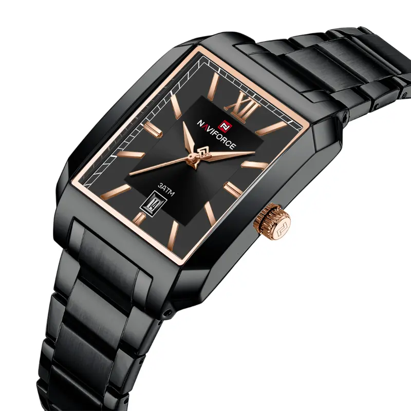Naviforce Black Dial Stainless Steel Strap Men's Watch Nf9251g B/Rg/B 2