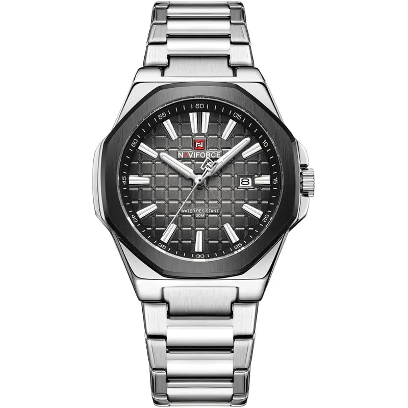 Naviforce Black Dial Stainless Steel Strap Men's Watch Nf9258 S/Gy/S 1