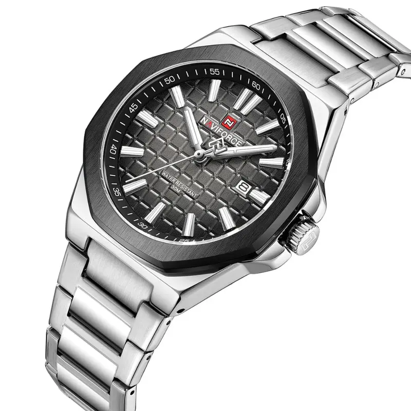 Naviforce Black Dial Stainless Steel Strap Men's Watch Nf9258 S/Gy/S 2
