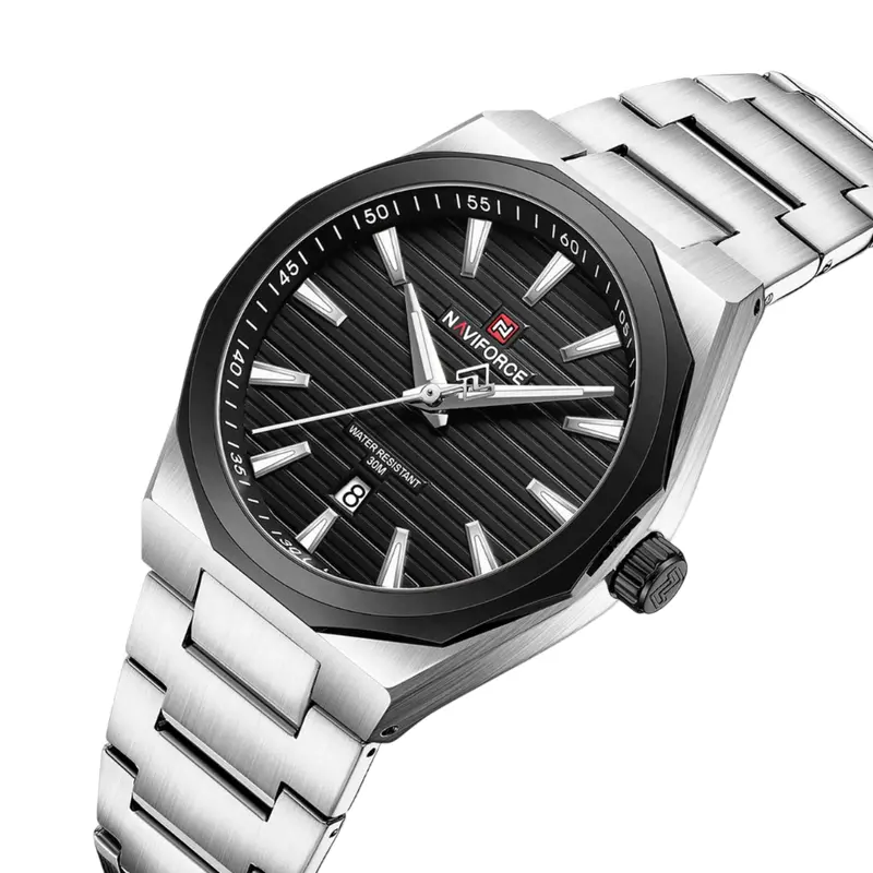 Naviforce Black Dial Stainless Steel Strap Men's Watch Nf9274 S/B/S 1