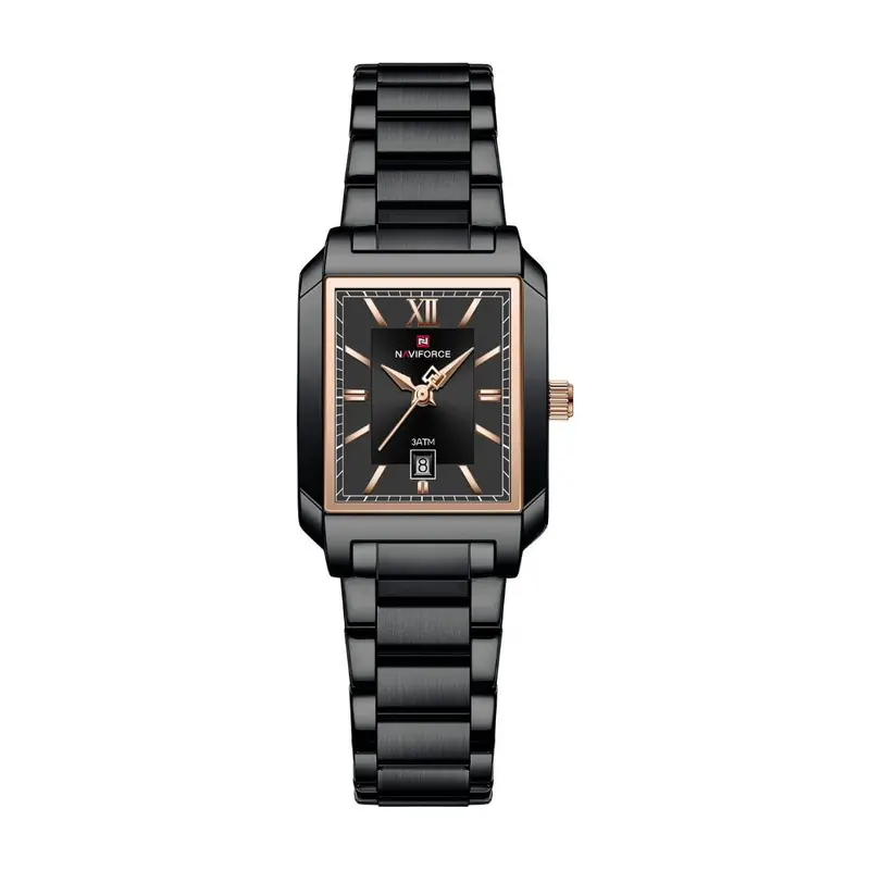 Naviforce Black Dial Stainless Steel Strap Women's Watch Nf9251l B/Rg/B 1