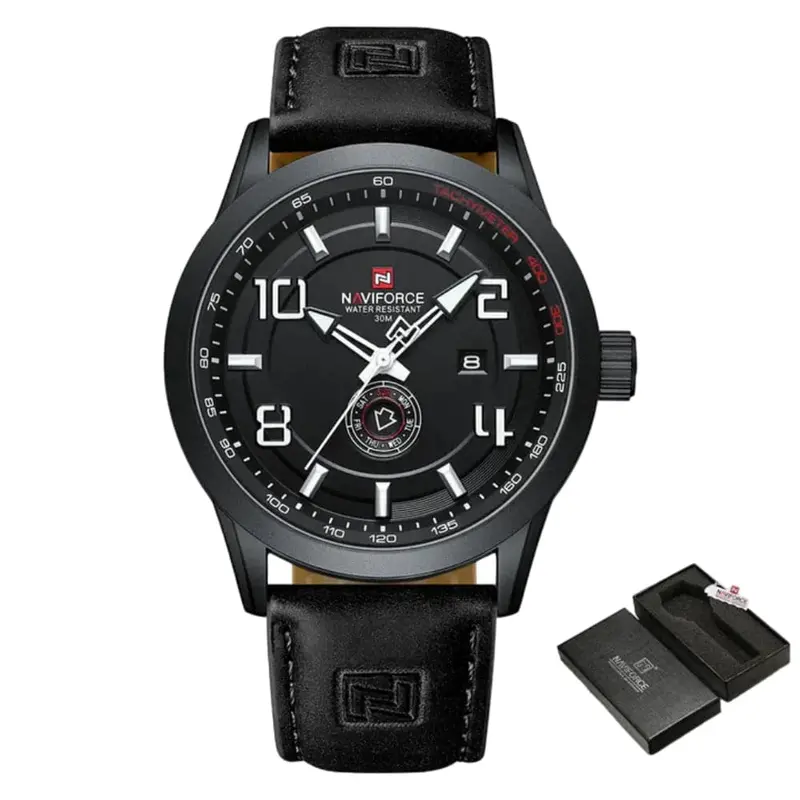 Naviforce Black Pu Band Strap Men Watch Nf9229 B/W/B 1