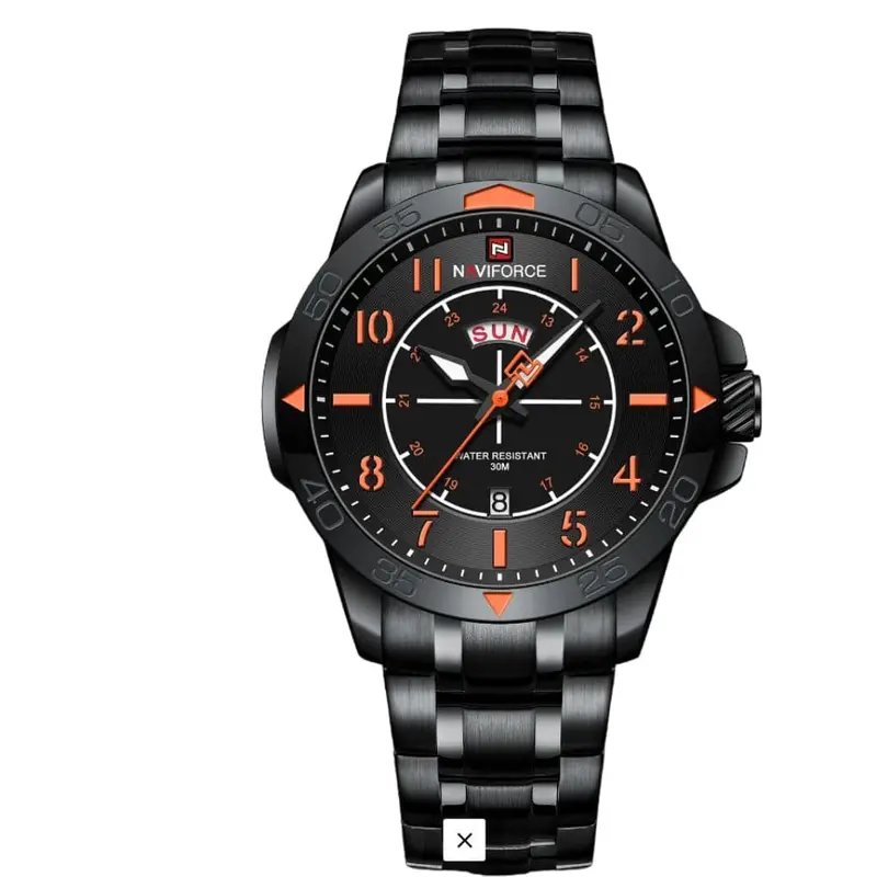 Naviforce Black Stainless Steel Strap Men Watch Nf9204s B/O/B 1