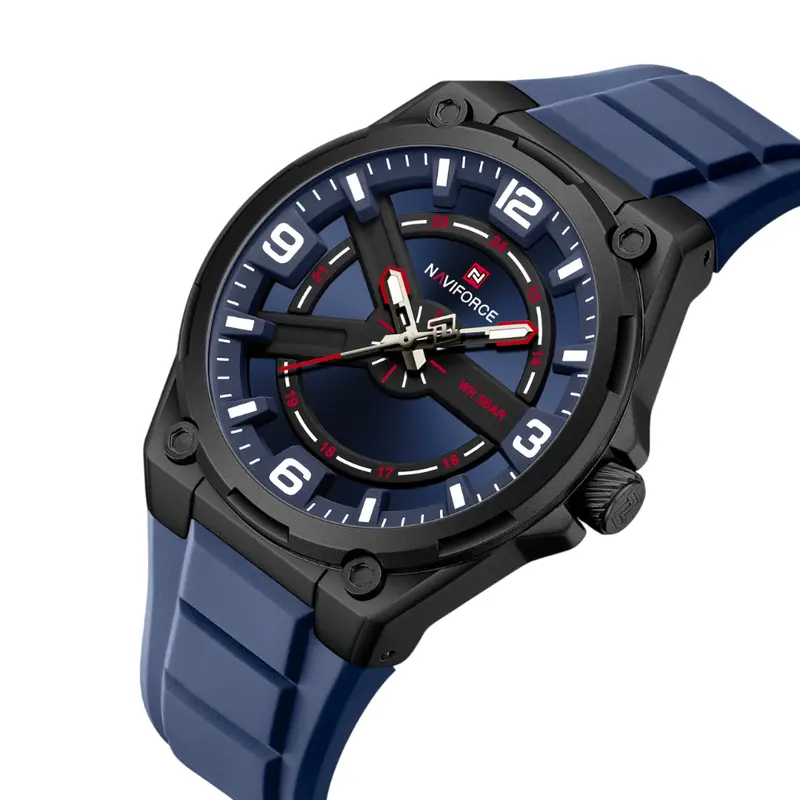 Naviforce Blue Dial Fumed Silica Strap Men's Watch Nf9260 B/Be/Be 2