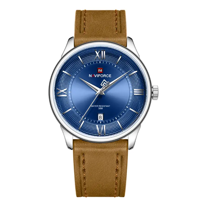 Naviforce Blue Dial Genuine Leather Strap Men's Watch Nf9272l S/Be/Bn 1