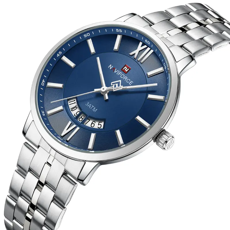 Naviforce Blue Dial Stainless Steel Strap Men's Watch Nf9238g S/Be/S 2